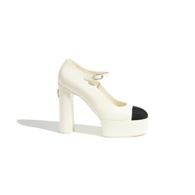 CHANEL MARY JANES LAMBSKIN GROSGRAIN G46434 B20271